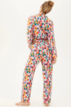 Trina Turk Dancing Dots Women's Long Sleeve Long Pant Jersey PJ Set Multi Online