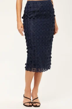 Trina Turk Dita 2 Midi Pencil Skirt - Agassi Embroidery Ink Best
