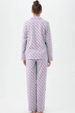 Trina Turk Dog Walk Classic PJ Set Purple Fashion