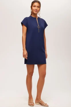 Trina Turk Doubles Short-Sleeve Wedge Dress - Cozy Ponte Clearance