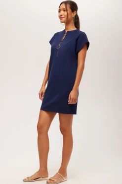 Trina Turk Doubles Short-Sleeve Wedge Dress - Cozy Ponte Clearance