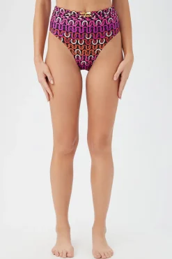 Trina Turk Echo Belted High-Waist Swim Bottom Multi Clearance