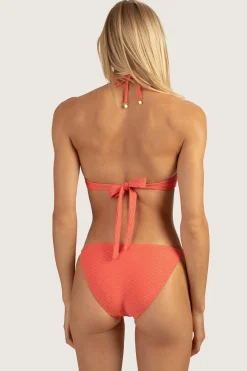 Trina Turk Empire Lurex Ring Halter Top Aperol Orange Clearance