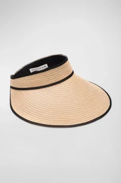 Trina Turk Eugenia Kim Trixie Woven Visor Camel/Black Best