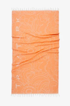 Trina Turk Floral Cloud Turkish Towel Orange New