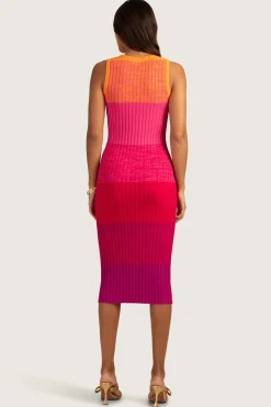 Trina Turk Gibraltar Dress Pink Multi New
