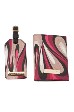 Trina Turk GWP Wynwood Waves Passport Luggage Tag Set PETAL PINK MULTI Outlet