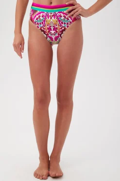 Trina Turk Hawaiian Garden High Waist Bikini Bottom Multi Hot