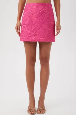 Trina Turk High Rise Rico Skirt - Sweetheart Jacquard Snapdragon Discount