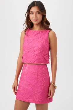 Trina Turk High Rise Rico Skirt - Sweetheart Jacquard Snapdragon Discount