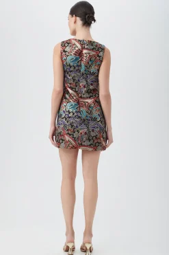 Trina Turk Jalane Butterfly Jacquard Sleeveless Shift Dress Multi Online