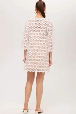 Trina Turk Lita Crochet 3/4-Sleeve Dress White Online