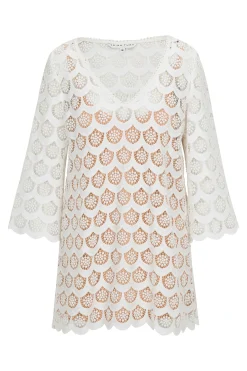 Trina Turk Lita Crochet 3/4-Sleeve Dress White Online