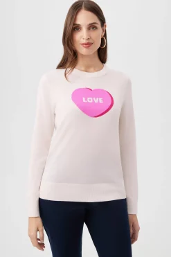 Trina Turk Love Merino Wool Crewneck Sweater Multi Hot