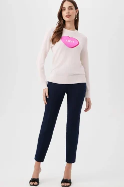 Trina Turk Love Merino Wool Crewneck Sweater Multi Hot