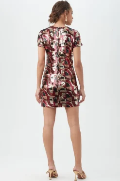 Trina Turk Lupine 2 Galerie Arte Sequin Short-Sleeve Shift Dress Multi Online
