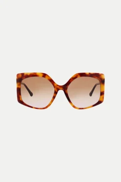 Trina Turk Marasusa Geometric Acetate Sunglasses Tortoise Best