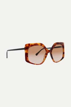 Trina Turk Marasusa Geometric Acetate Sunglasses Tortoise Best