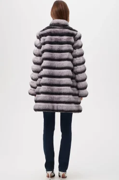 Trina Turk Mikel 2 Faux Fur Mid-Length Coat Natural Fashion