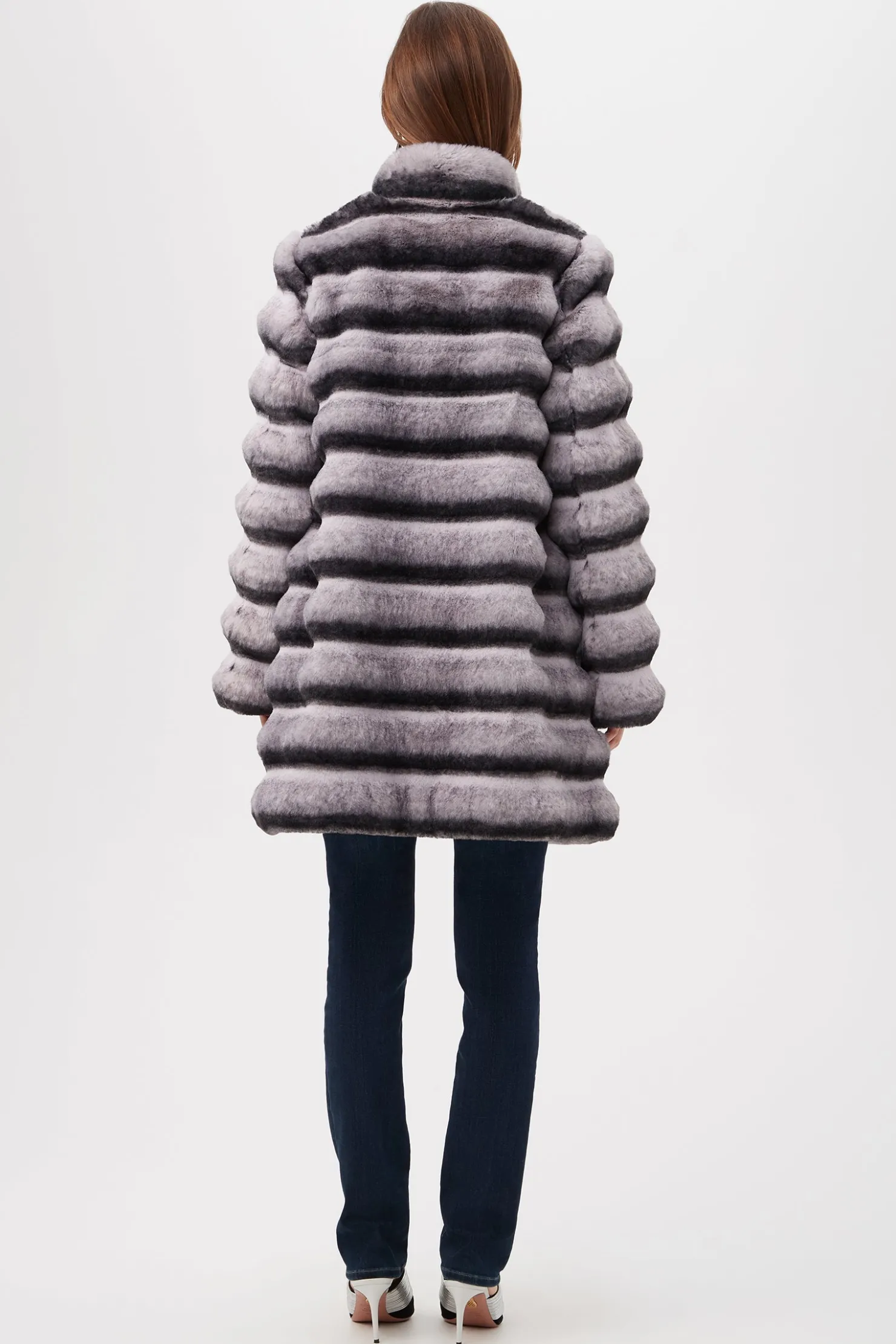 Trina Turk Mikel 2 Faux Fur Mid-Length Coat Natural Fashion