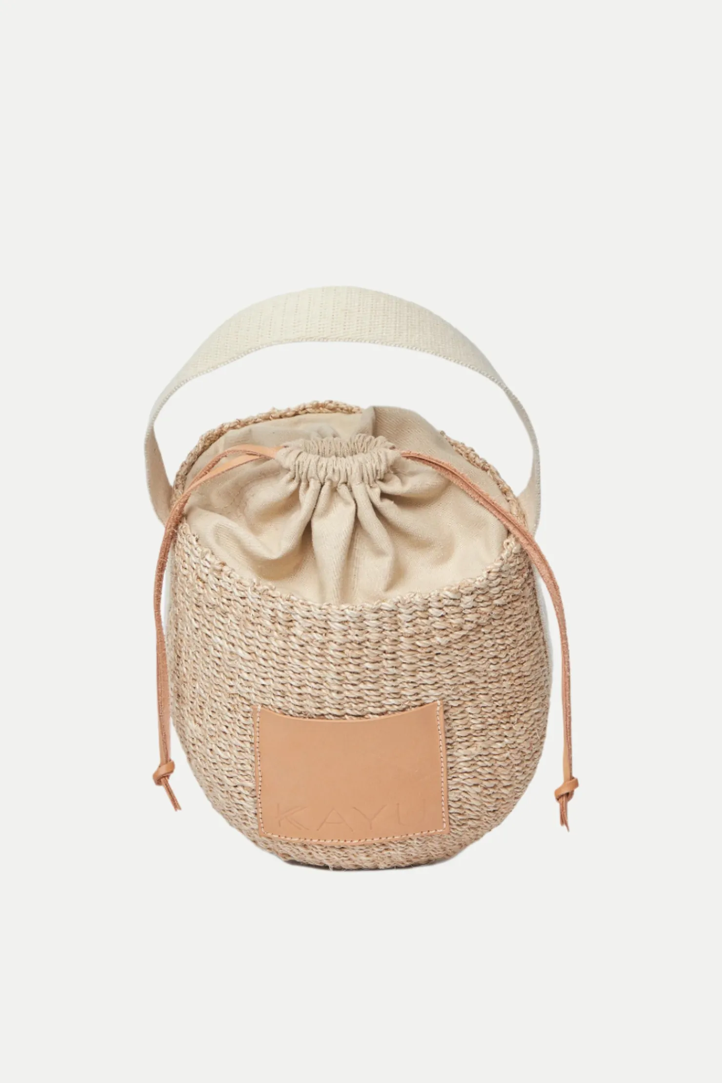 Trina Turk Mila Straw Bucket Bag with Drawstring Closure Natural Hot