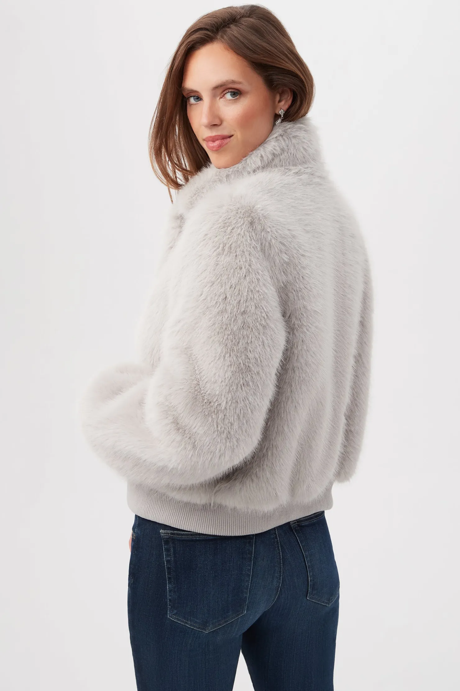 Trina Turk Morris Short Faux Fur Coat Fashion