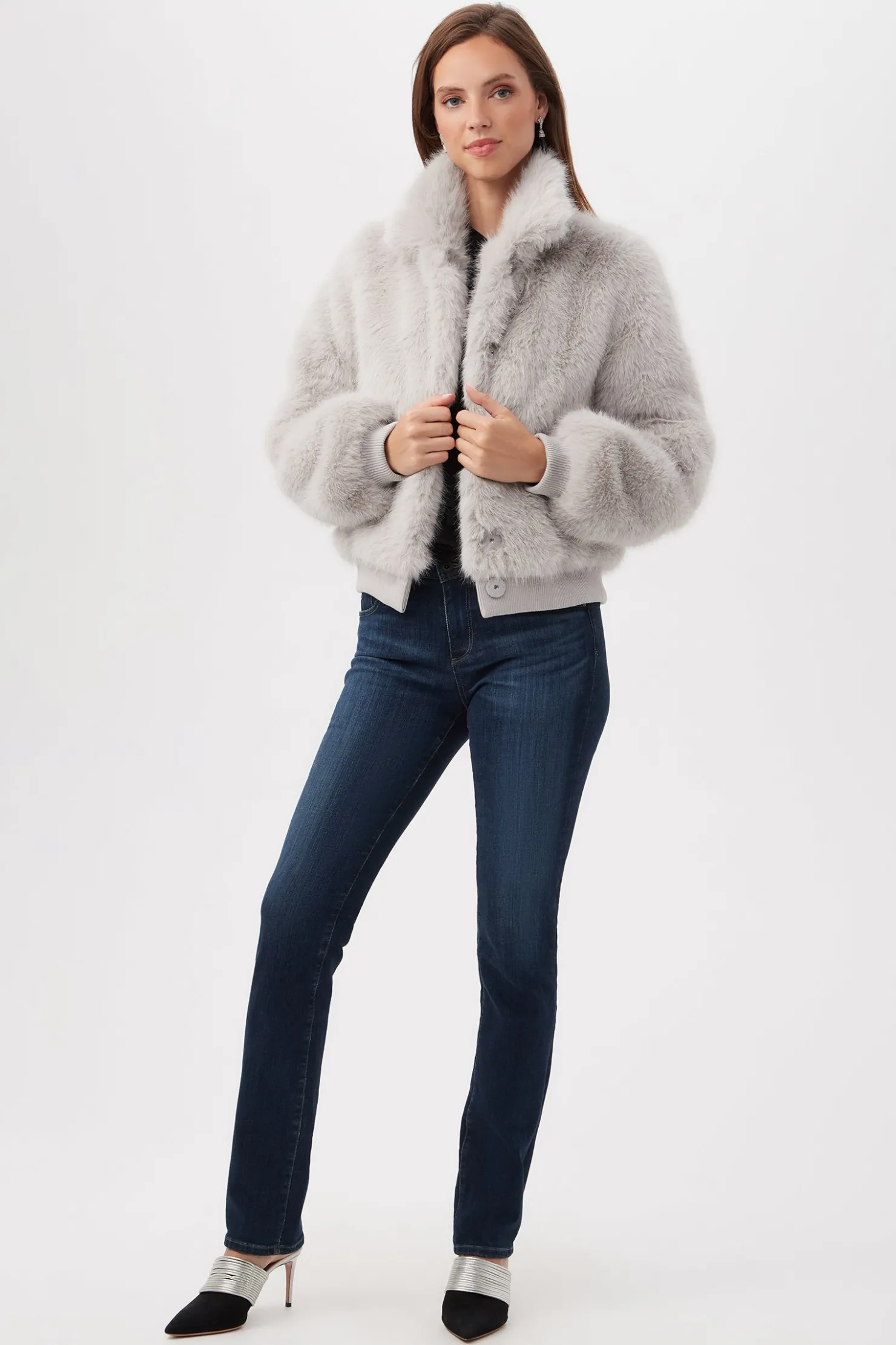 Trina Turk Morris Short Faux Fur Coat Fashion