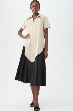 Trina Turk Neola 2 Dress Sahara Stone/Black Discount