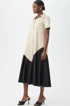 Trina Turk Neola 2 Dress Sahara Stone/Black Discount