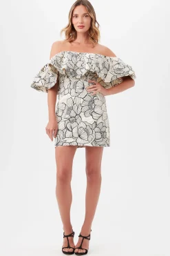 Trina Turk Nia Dress Savanna Sand/Black Discount