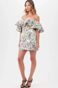 Trina Turk Nia Dress Savanna Sand/Black Discount