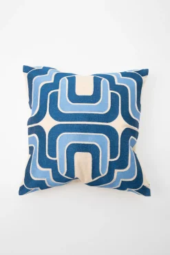 Trina Turk Ogee Embroidered Down Pillow Blue Hot