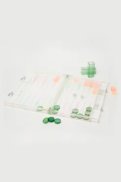 Trina Turk Ombre Lucite Backgammon Sherbert New