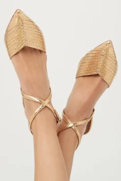 Trina Turk On To The Next Strappy Pointed Toe Heel Gold Fashion