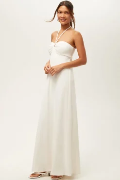 Trina Turk Palm Sleeveless Maxi Dress - Poolside Terry White Clearance