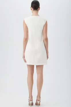 Trina Turk Ruth Sleeveless Shift Dress With Decorative Front Detail Winter White Best