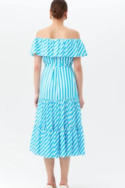 Trina Turk Salima 2 Dress Blue Grotto/Whitewash Clearance