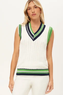 Trina Turk Seapointe 2 Sleeveless Knit Vest Whitewash Best