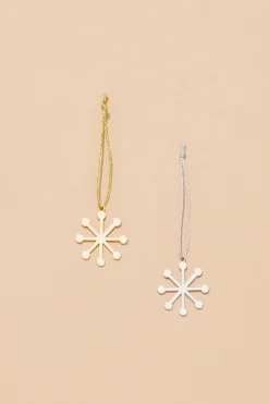 Trina Turk Snowflake Ornament Set Silver Outlet