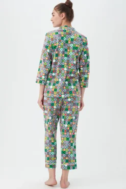 Trina Turk Stacked Rings Cropped PJ Set Multi Clearance