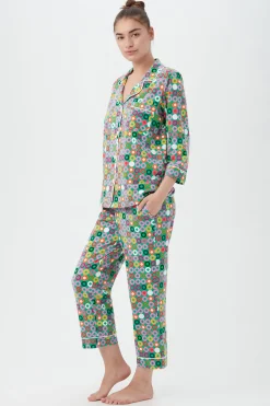Trina Turk Stacked Rings Cropped PJ Set Multi Clearance