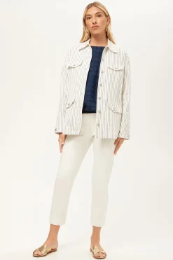 Trina Turk The Game Four-Pocket Jacket - Seles Stripe Whitewash/Ink Hot
