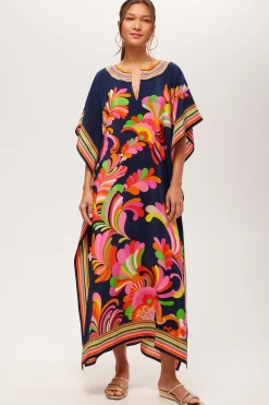 Trina Turk Theodora Maxi Caftan - Paradise Palms Silk Multi Online