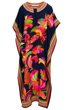 Trina Turk Theodora Maxi Caftan - Paradise Palms Silk Multi Online