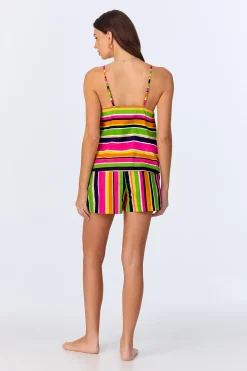 Trina Turk TT Cami Shorty PJ Set - Poolside Stripe Poplin Multi Online