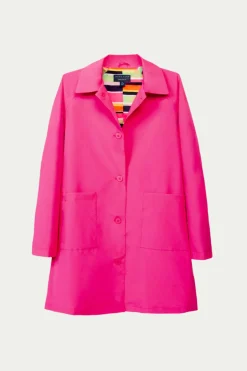 Trina Turk TT X Shed Rain Mac Rain Coat - Pink New
