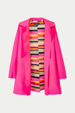 Trina Turk TT X Shed Rain Mac Rain Coat - Pink New