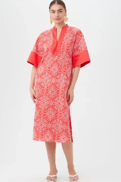 Trina Turk Villa Dress Capri Coral/Whitewash Best